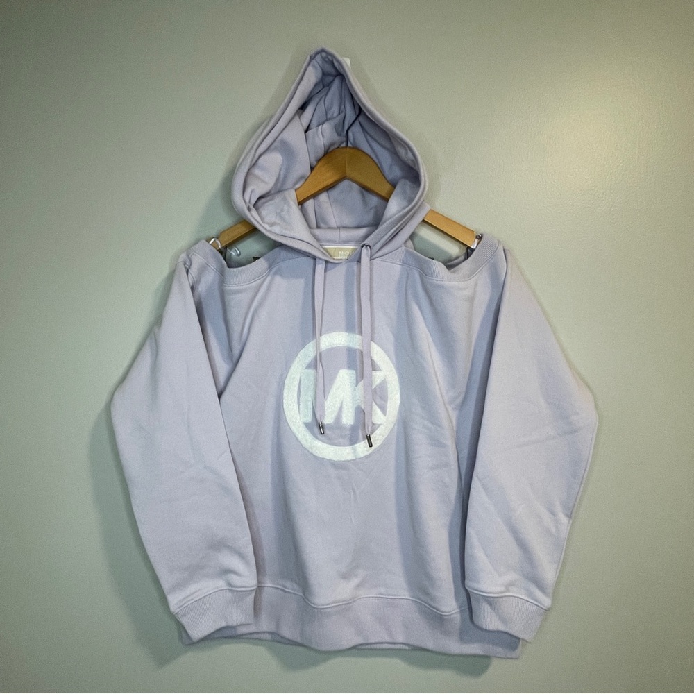 Michael Kors women sweater hooded size S lavender Mist NWOT